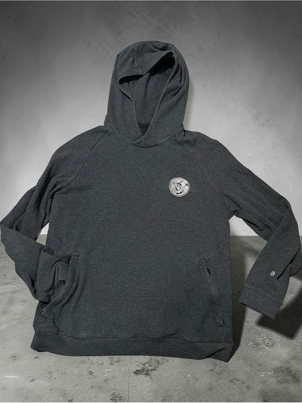 lululemon athletica Men's Charcoal Hooded Pullover with Logo Patch